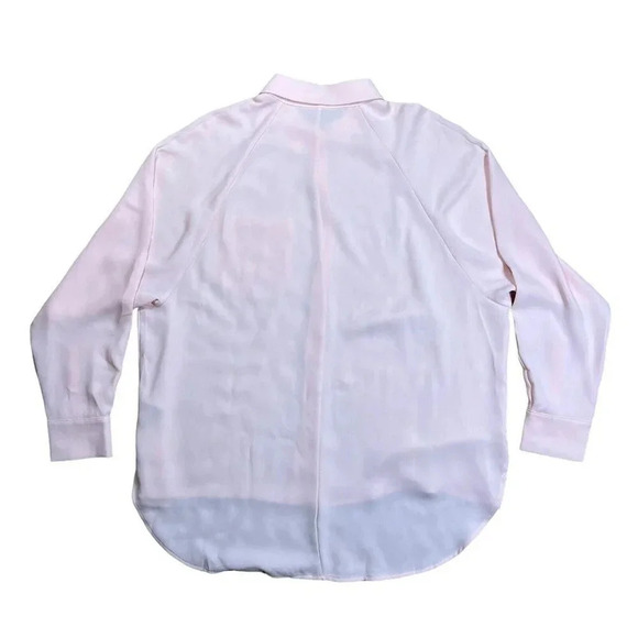 Aritzia Wilfred Oversized Boyfriend Button Up Blouse Light Pink Soft Size Small - Picture 5 of 5